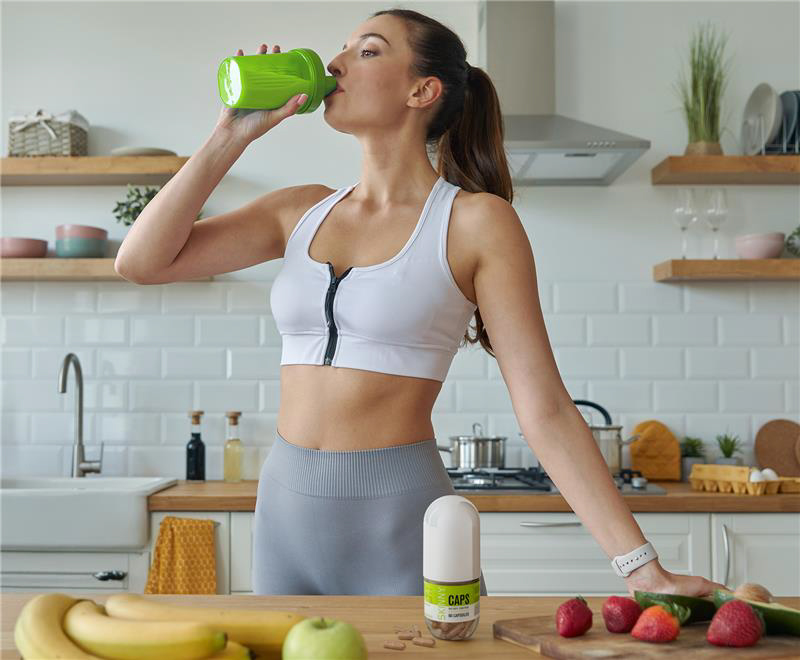 SKINNY GREEN CAPS on kitchen table