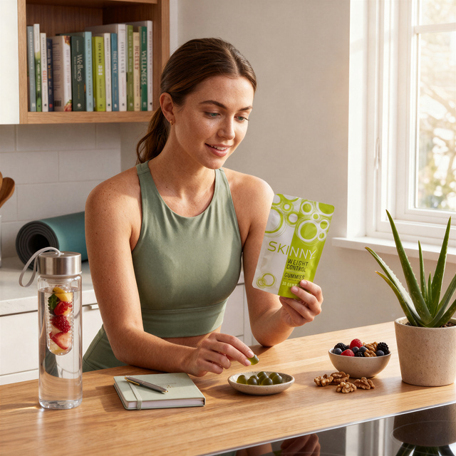 woman having a SKINNY GREEN GUMMIE